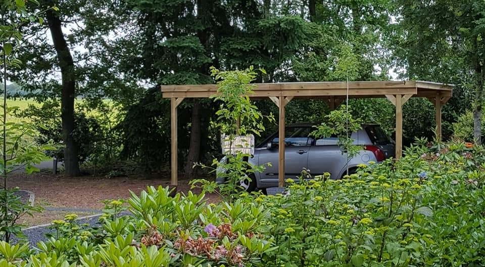 CARPORT  OVERKAPPING  AANBOUW  BERGING, Ophalen of Verzenden, Nieuw, Hout, Containerberging