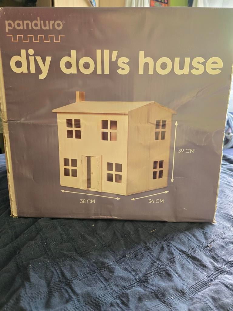 Houten DIY Poppenhuis - Panduro, Ophalen of Verzenden, Nieuw, Poppenhuis
