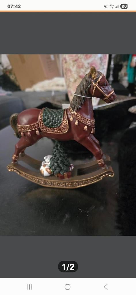 Decoratief Schommelpaard met Kerstboom, Ophalen of Verzenden, Nieuw, Dier