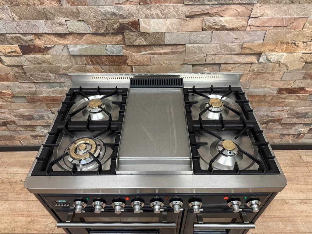 Luxe Boretti Majestic Fornuis 5 pits met Frytop 100x70 cm, Fornello Esperta, Grill, Ophalen of Verzenden, Zo goed als nieuw