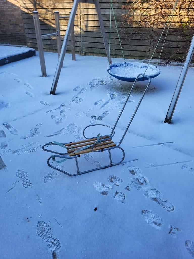 Kinderslee met rugleuning en voetenzak, Kinderen en Baby's, Ophalen of Verzenden, Zo goed als nieuw