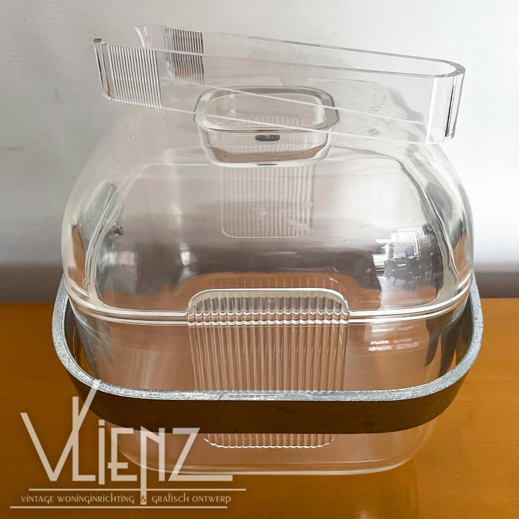 Vintage design Guzzini ijsemmer koeler Ambrogio Pozzi + tang, Verzamelen, Retro, Ophalen of Verzenden, Huis en Inrichting