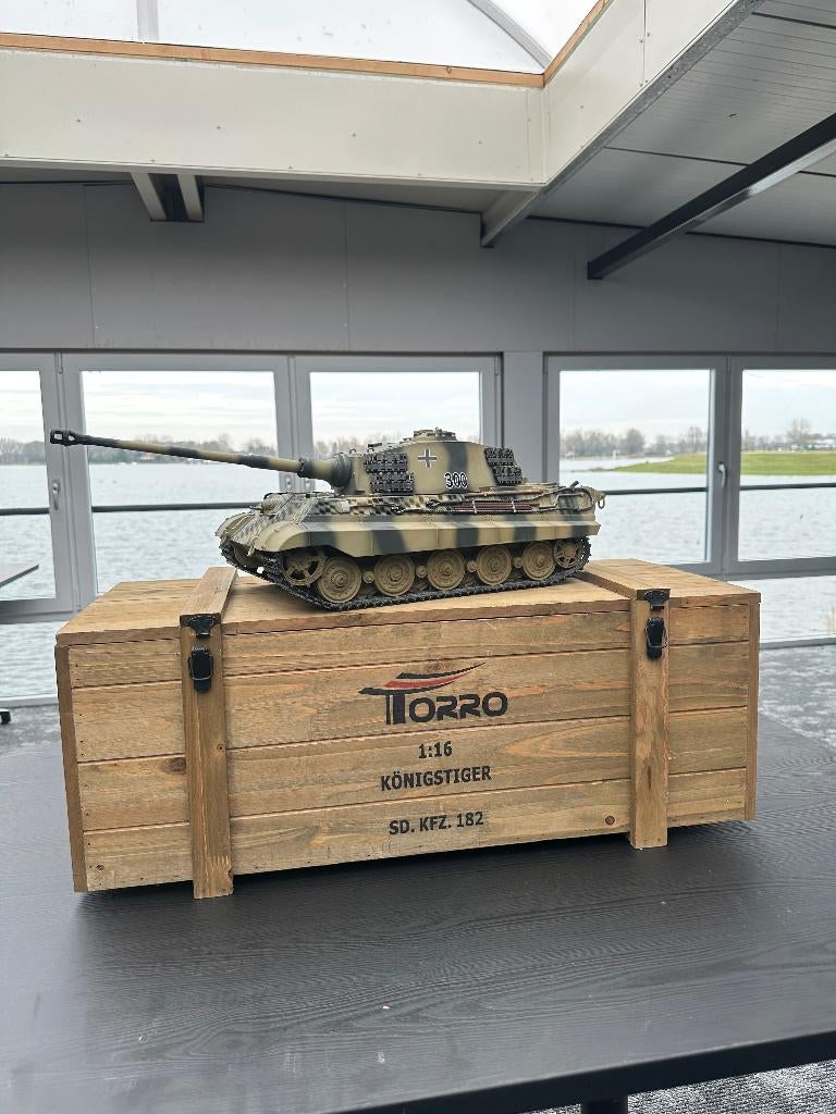 Rc Tank Torro 1:16 Königstiger, Hobby en Vrije tijd, Modelbouw | Auto's en Voertuigen, Nieuw, Tank, 1:32 tot 1:50, Overige merken