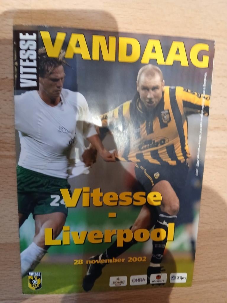 Programmaboekje Vitesse - Liverpool, 28-11-2002, Ophalen of Verzenden, Gebruikt, Vitesse, Boek of Tijdschrift