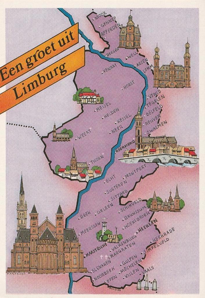 Limburg, Verzamelen, Ansichtkaarten | Nederland, Ophalen of Verzenden, 1960 tot 1980, Ongelopen, Limburg