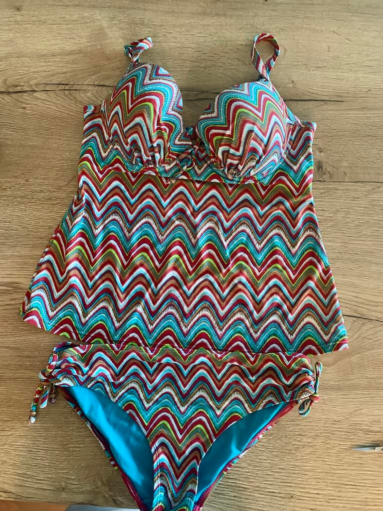 Triumph  tankini 40C bbh slip 40 print  aqua oranje, Kleding | Dames, Badmode en Zwemkleding, Overige kleuren, Ophalen of Verzenden