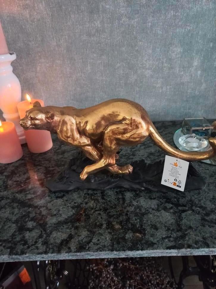 Nieuw: Beeld gouden luipaard panter jaguar tijger, Ophalen of Verzenden