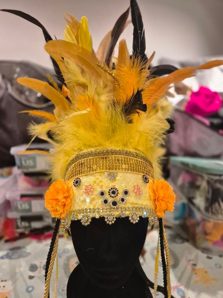 Verentooi zwart geel oranje incl lampjes, Ophalen, Zo goed als nieuw, Carnaval