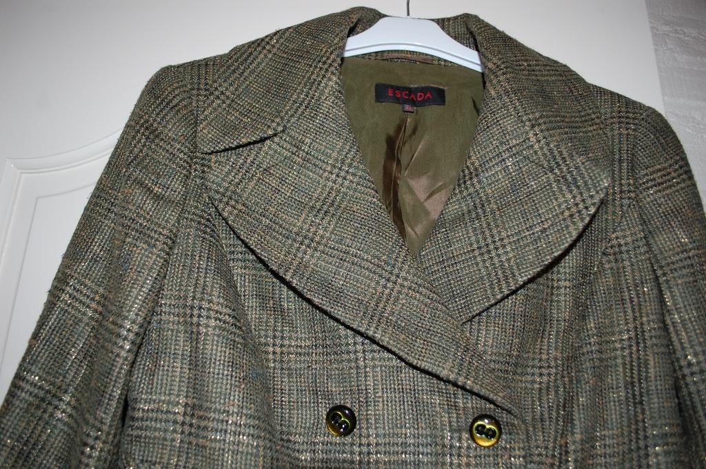 Escada, origineel vintage ruit jasje, mt 40, Kleding | Dames, Jasjes, Kostuums en Pakken, Zo goed als nieuw, Jasje, Maat 38/40 (M)