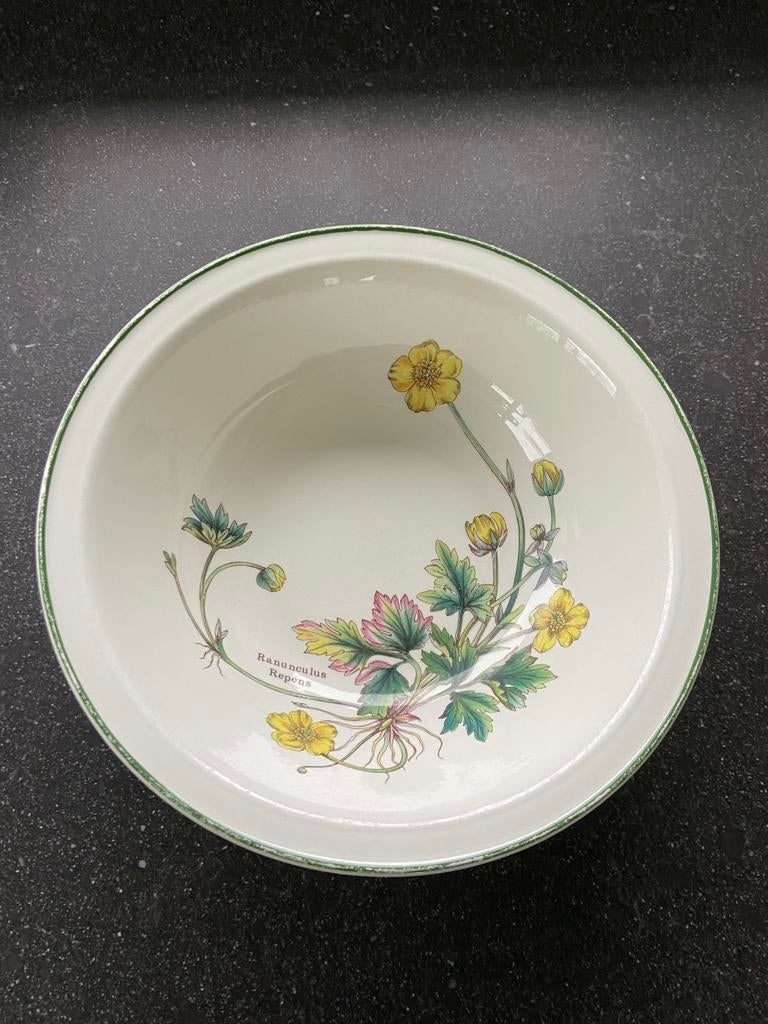 Vintage jaren 70 Wedgwood schaal "Florabunda" veldbloemen, Ophalen of Verzenden, Overige stijlen, Glas, Schaal of Schalen
