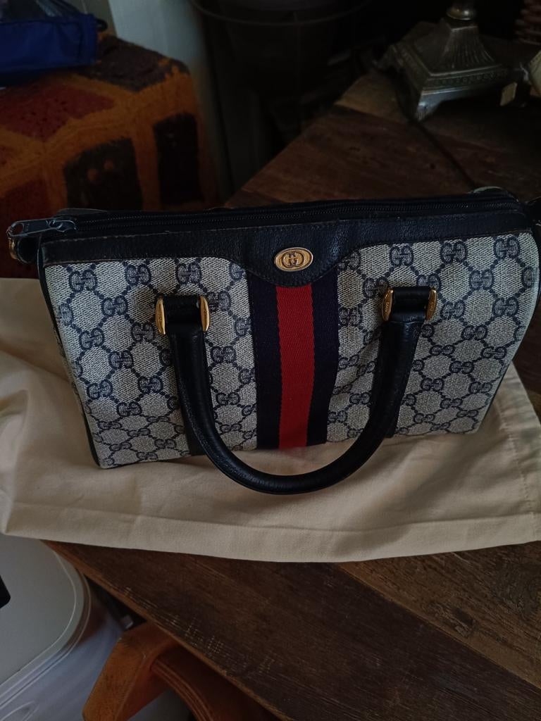 Vintage Gucci Handtas - Klassiek Monogram Design, Sieraden, Tassen en Uiterlijk, Tassen | Damestassen, Ophalen of Verzenden, Gebruikt