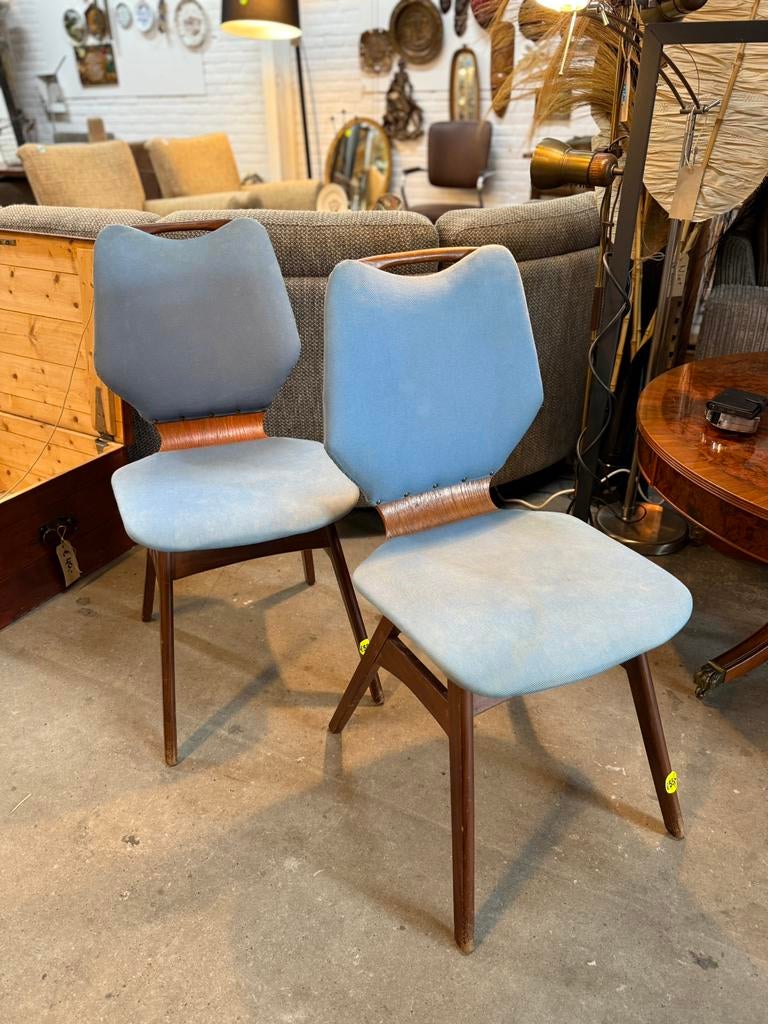 2x vintage eetkamerstoelen jaren 60 (Dutch design), Huis en Inrichting, Stoelen, Zo goed als nieuw, Vijf, Zes of meer stoelen