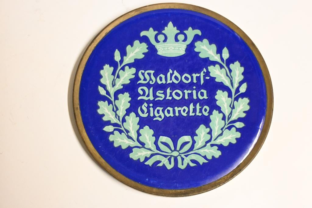 rond 1920 Waldorf Astoria toonbankschaal emaille zahlteller, Antiek en Kunst, Ophalen of Verzenden