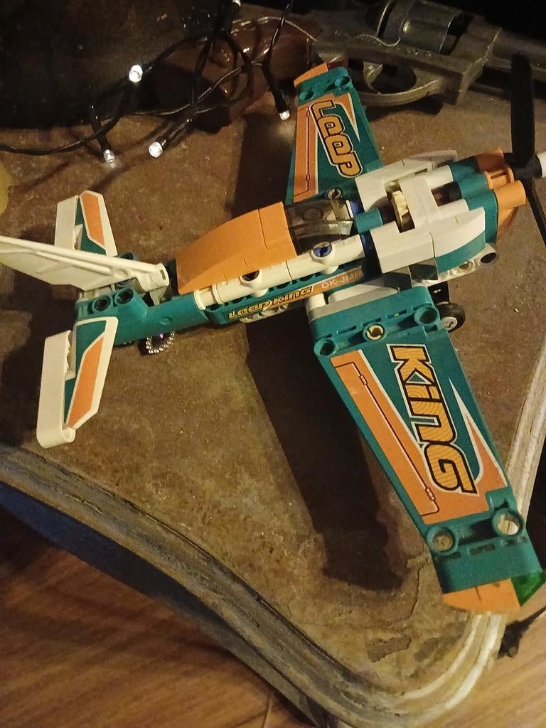 LEGO Technic Vliegtuig - Oranje/Groen, Ophalen of Verzenden, Gebruikt, Overige merken