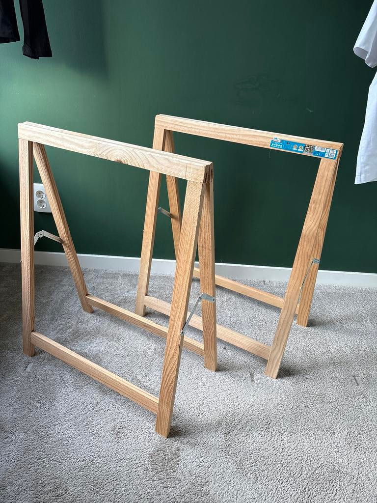 houten schragen, Tafelpoot, Gebruikt, 50 tot 100 cm, Ophalen of Verzenden