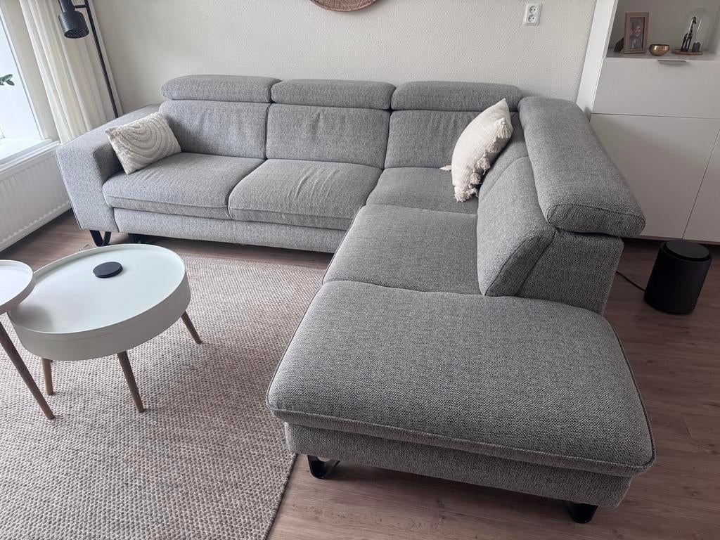 Xooon hoekbank rechts grijs ottomane pocket vering, Ophalen, 250 tot 300 cm, Minder dan 75 cm, Hoekbank