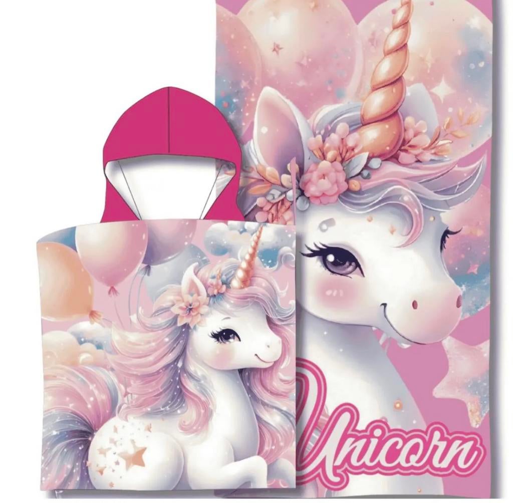Unicorn poncho handdoek Strandponcho met capuchon, Ventas@misterlicense.es, Misterlicense, One size, Nieuw