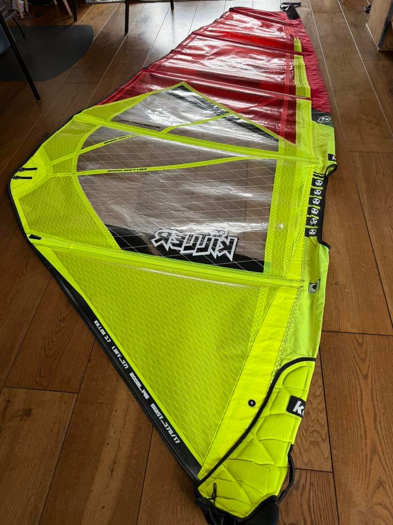 KA Killer 3.7 wave zeil in goede staat., Ophalen, Minder dan 5 m², Zeil, Gebruikt