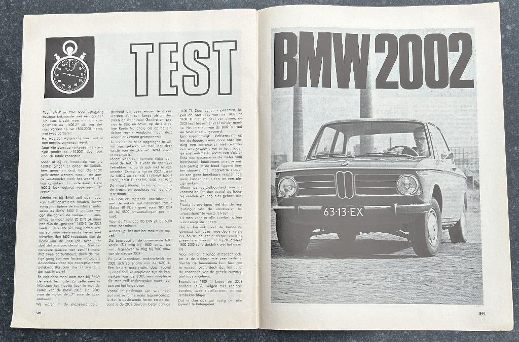 BMW 2002 ( E10 ) testen in Autovisie e.a., Boeken, Auto's | Folders en Tijdschriften, Gelezen, Ophalen of Verzenden, BMW, Autovisie