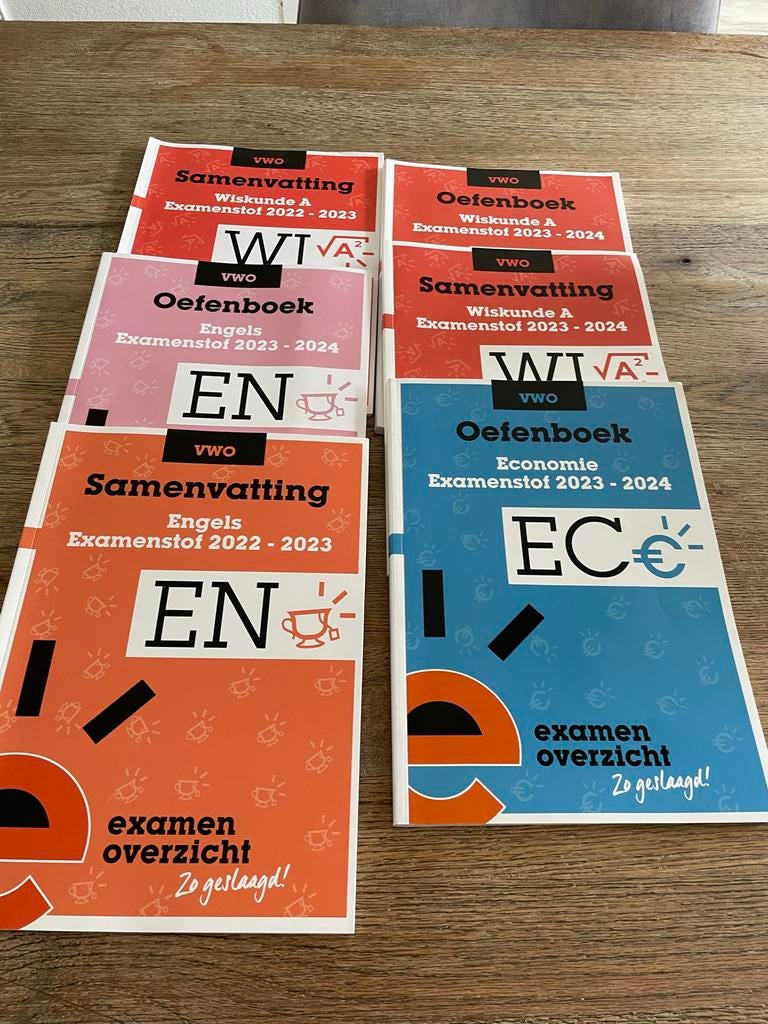VWO Examenbundels en Samenvattingen Wiskunde A, Engels, Econ, Boeken, Schoolboeken, Gelezen, Wiskunde A, VWO, Ophalen of Verzenden
