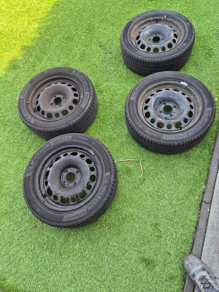 Zomerbanden met velgen Citroen C3 - Michelin 195/55R16, Auto-onderdelen, Banden en Velgen, Gebruikt, 16 inch, Banden en Velgen