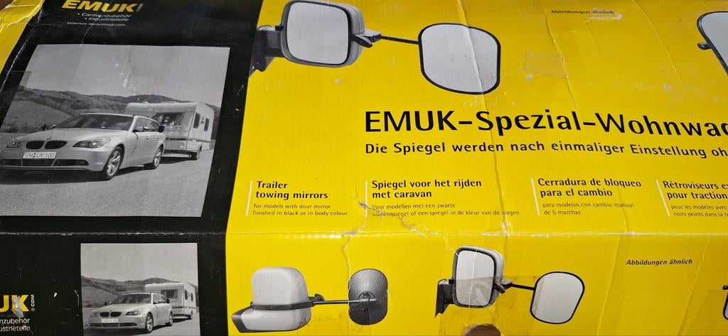 EMUK 100158 Caravanspiegels Sharan, Tiguan, Yeti, Alhambra, Caravans en Kamperen, Caravan accessoires, Zo goed als nieuw, Ophalen of Verzenden