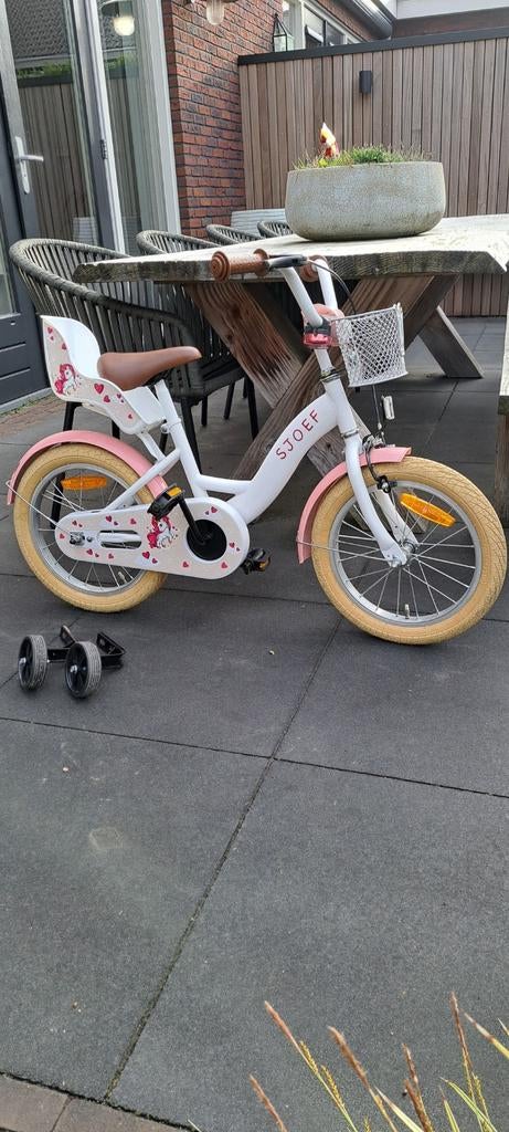 Meisjesfiets 16 inch sjoef unicorn, Fietsen en Brommers, Brommers | Puch, Ophalen, Gebruikt, Overige modellen