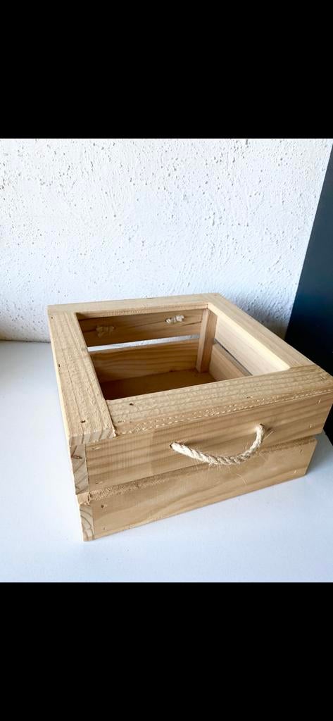 mooi DECORATIEF HOUTEN KRATJE/KISTJE  MET HENGSELS, Minder dan 50 cm, Nieuw, Minder dan 50 cm, Ophalen of Verzenden