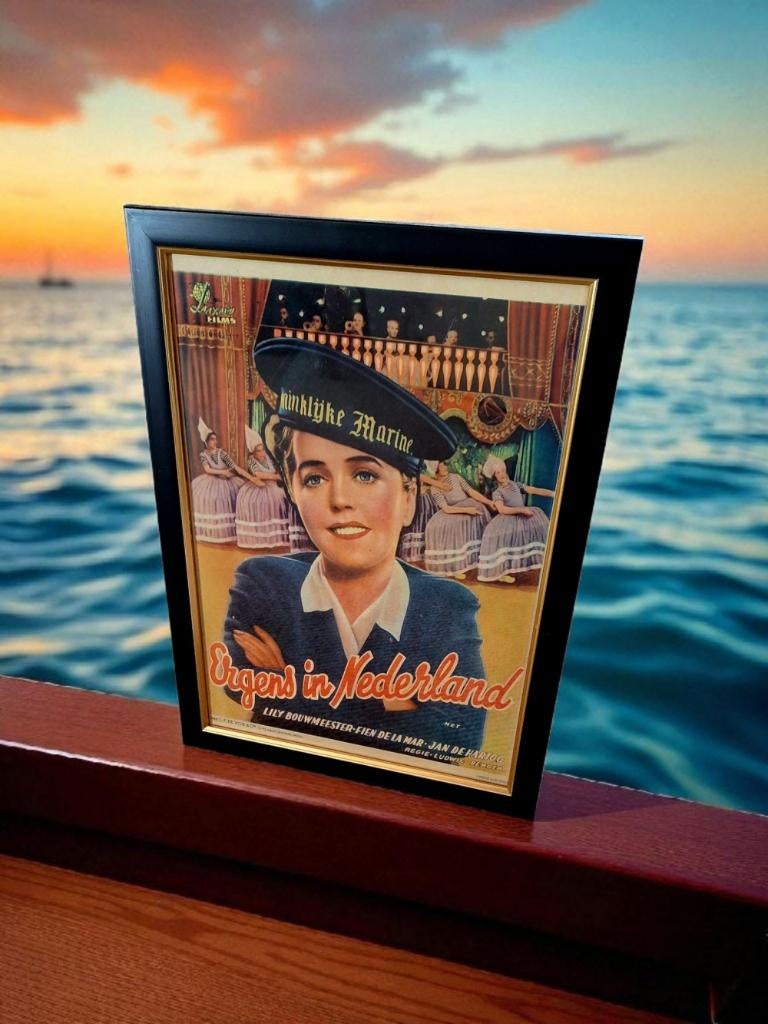 Top originele bioscoop poster uit 1940, film Ergens in Ned., Ophalen, Gebruikt, ., Poster