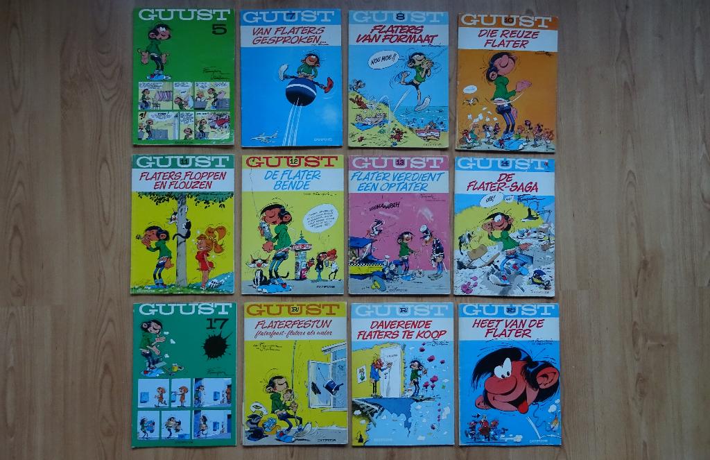 Guust  Flater, 12 albums, Meerdere stripboeken, Ophalen of Verzenden, Gelezen