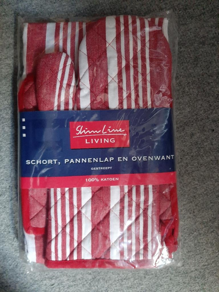 Keukenschort en ovenwant., Huis en Inrichting, Keuken | Textiel, Ophalen of Verzenden, Nieuw, Rood, Overige typen