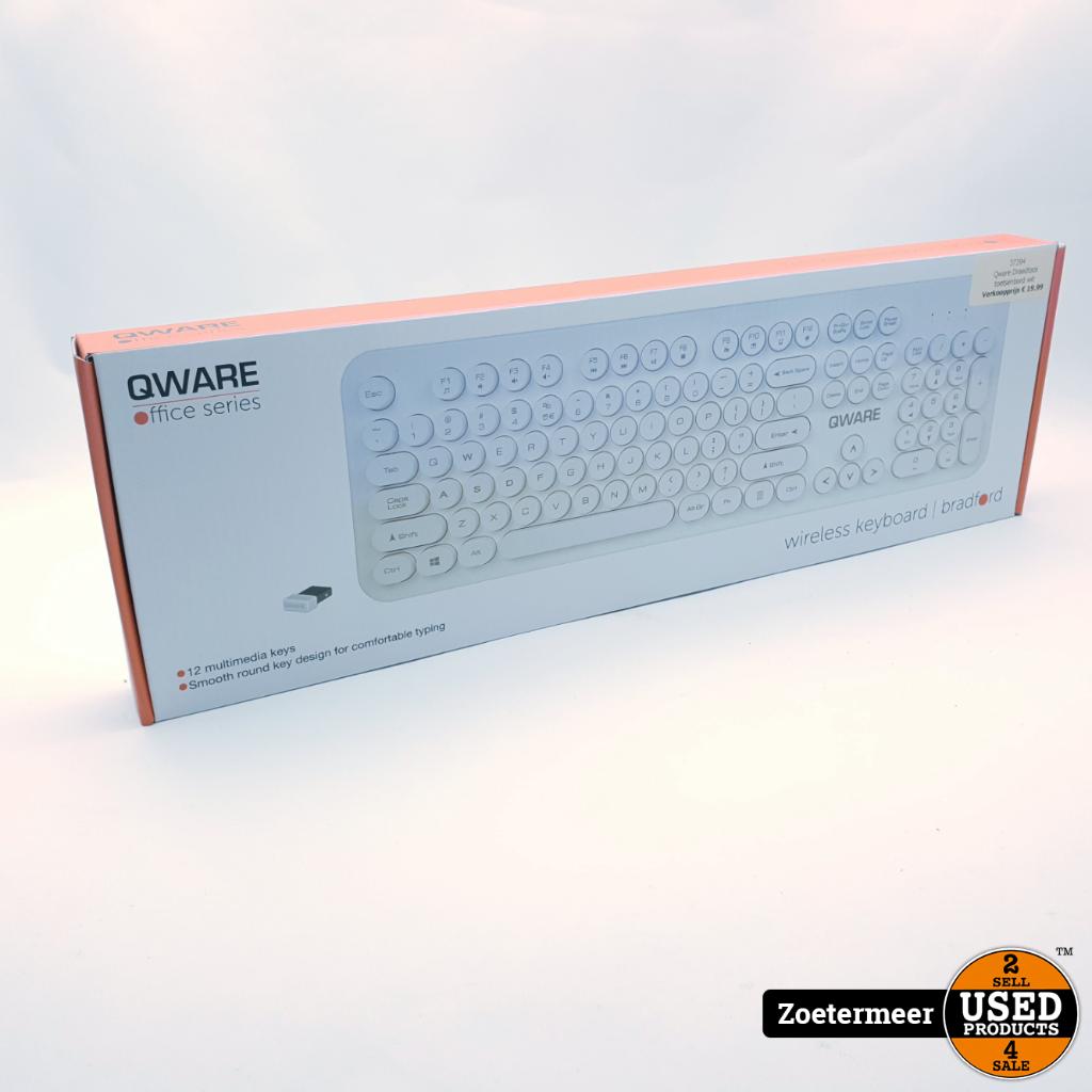 Qware Draadloos Toetsenbord Wit || Nu Voor Maar € 12,99, Ophalen of Verzenden, Qwerty, Gebruikt, Draadloos