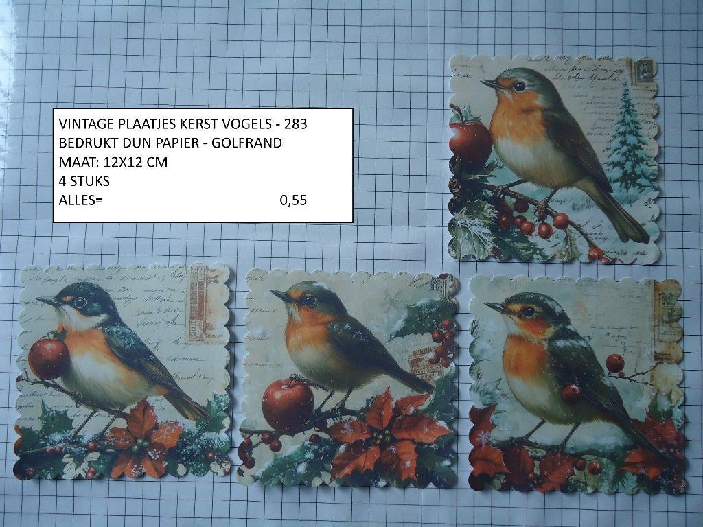 ⚠️nu 0,25: vintage plaatjes kerst vogel 283 ( alleen verzend, Hobby en Vrije tijd, Kaarten | Zelf maken, Ophalen, Nieuw, Kerst