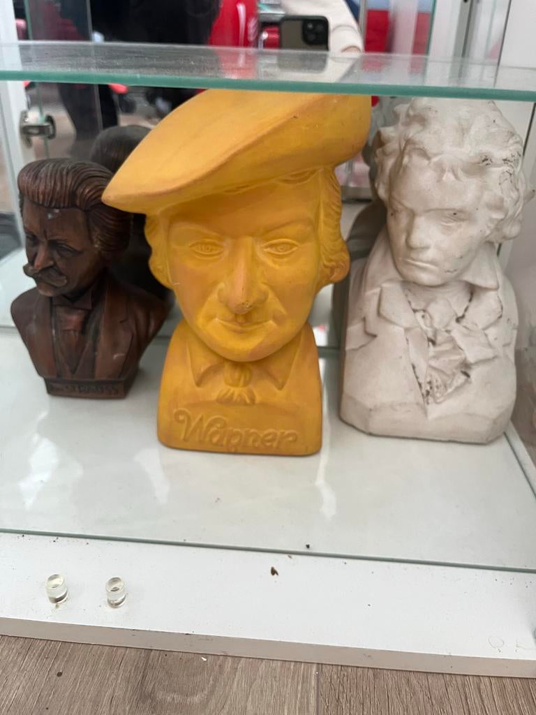 Borstbeelden componisten, Antiek en Kunst, Minder dan 20 cm, Gips, Buste, Ophalen of Verzenden