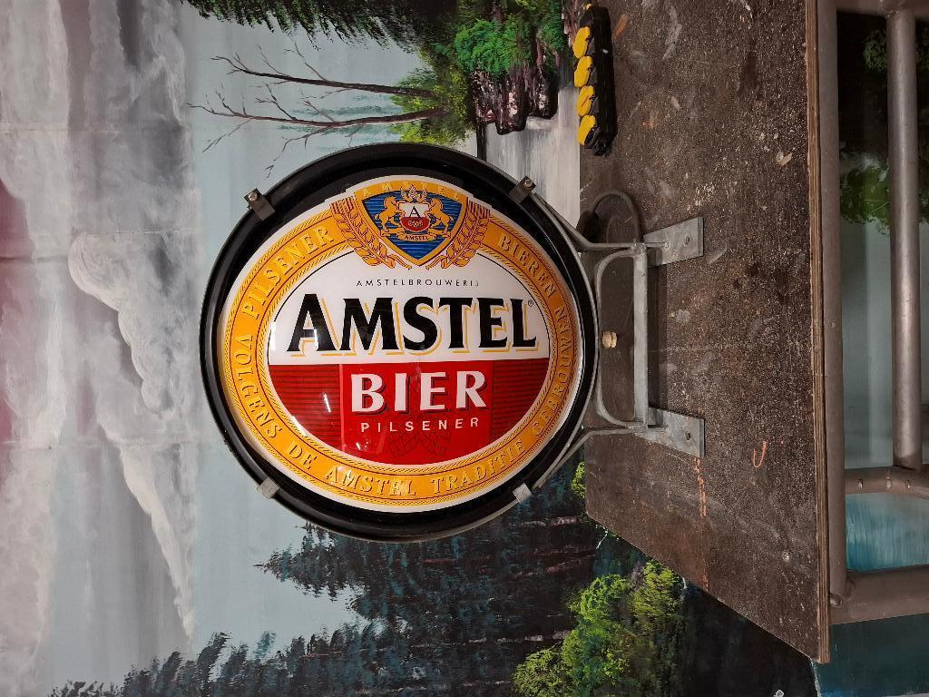 amstel uithangbord gevellamp, Ophalen, Gebruikt, Staal, Minder dan 50 watt