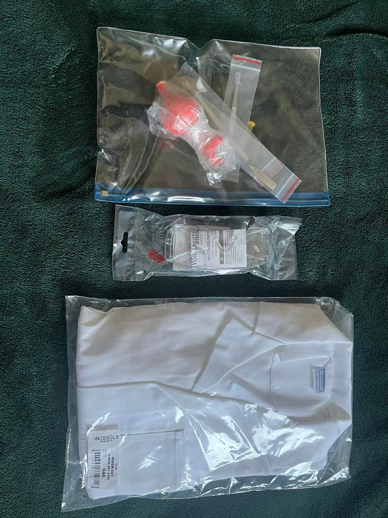 Labjas, labkit & veiligheidsbril - Biologie/Medisch Lab, Ophalen of Verzenden, Nieuw