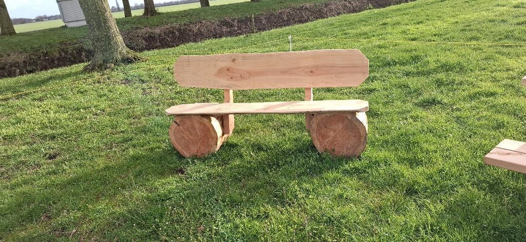Tuinbank boomstam schaaldelen - op maat gemaakt!, Ophalen, Nieuw, Hout