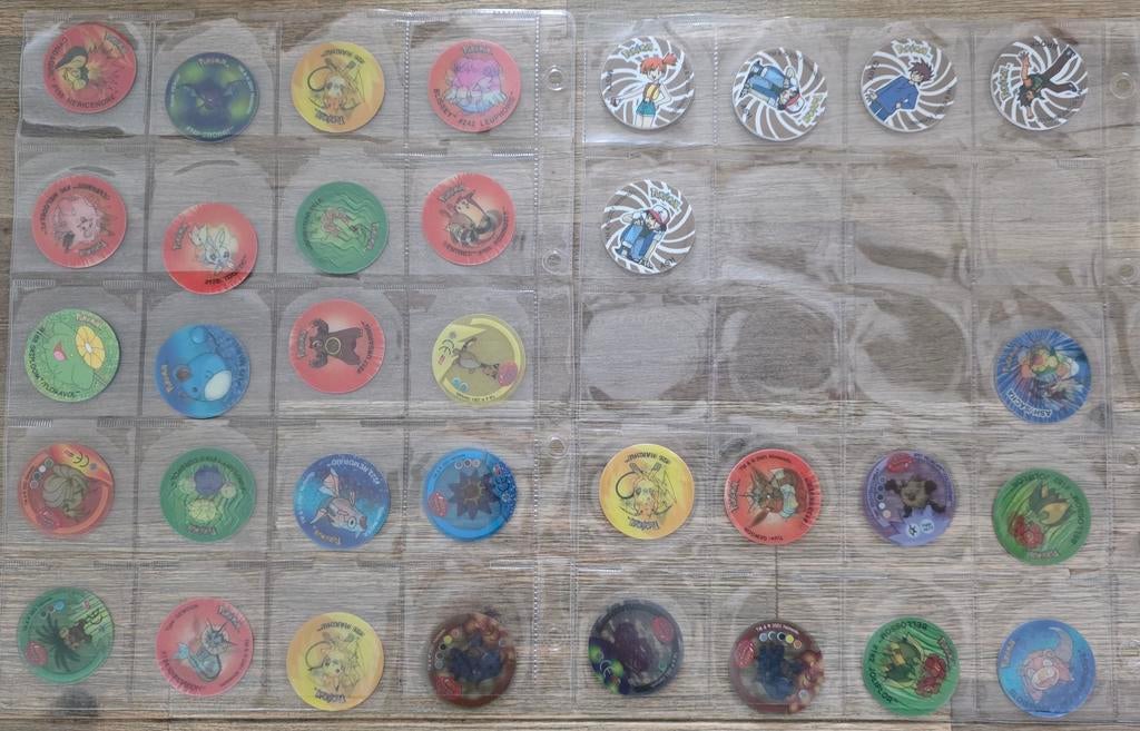 Pokémon Flippo's incl. 5 zeldzame Dikke Slammers - 34 Stuks, Verzamelen, Flippo's, Ophalen of Verzenden, Verzameling