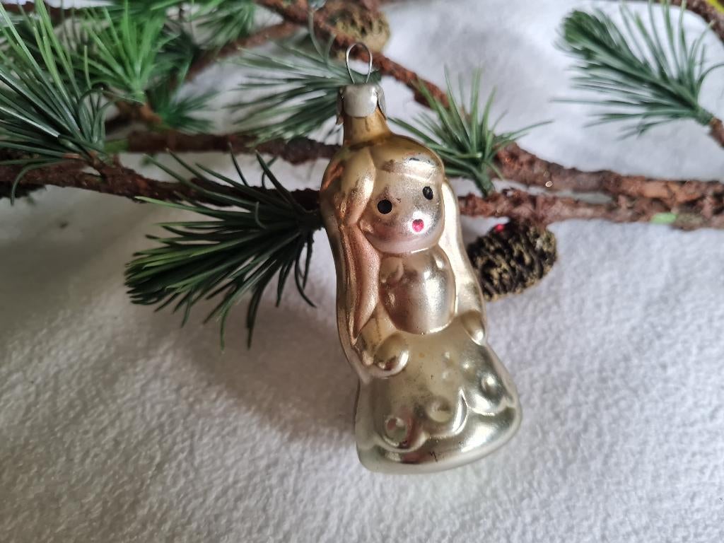 Antieke oude kerstbal ornament engel, Ophalen of Verzenden