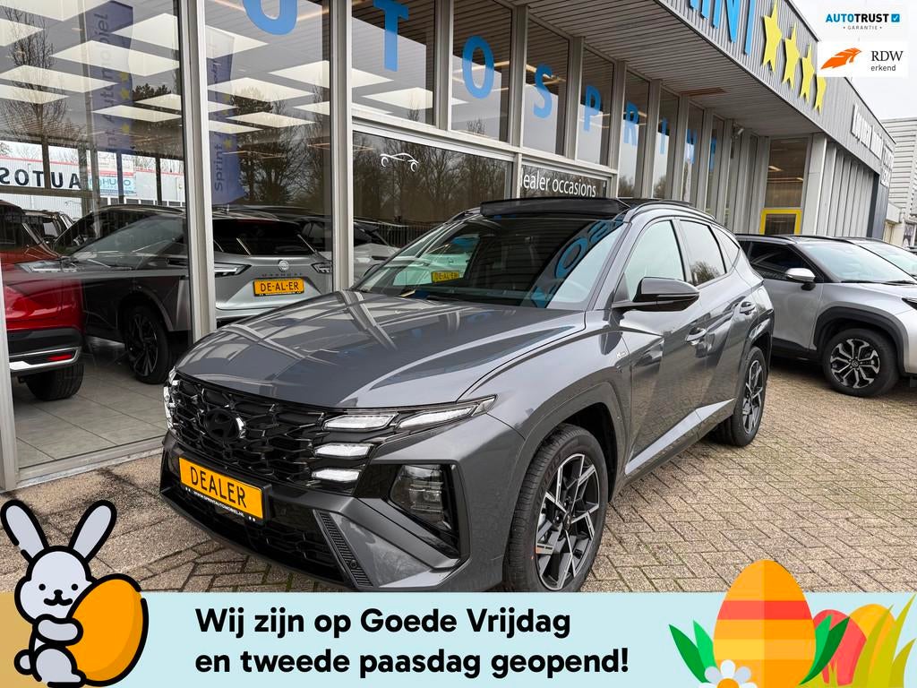 Hyundai Tucson 1.6 T-GDI HEV N Line Sky 215PK / PANO, 360 CA, Gebruikt, Zwart, 4 cilinders, Adaptive Cruise Control