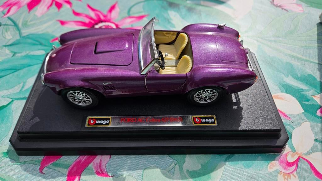 Burago Ford AC Cobra 427 (1965) paars, Ophalen of Verzenden, Bburago