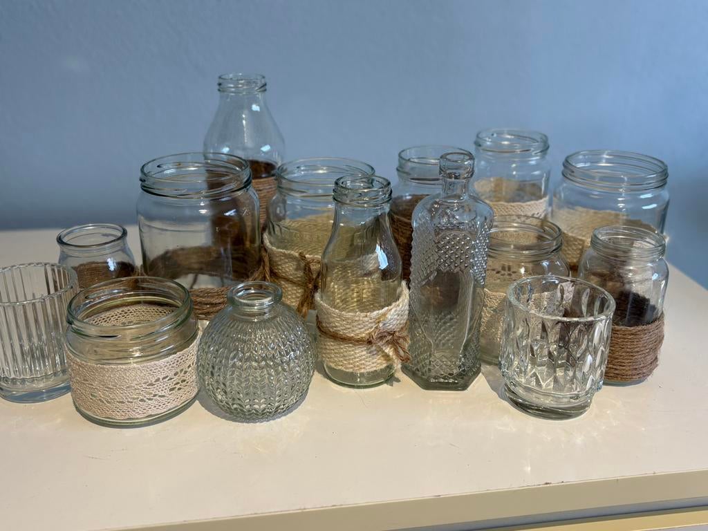 Bruiloft feest decoratie versiering lampionnen vaasjes etc., Hobby en Vrije tijd, Feestartikelen, Gebruikt, Versiering, Geboorte of Huwelijk