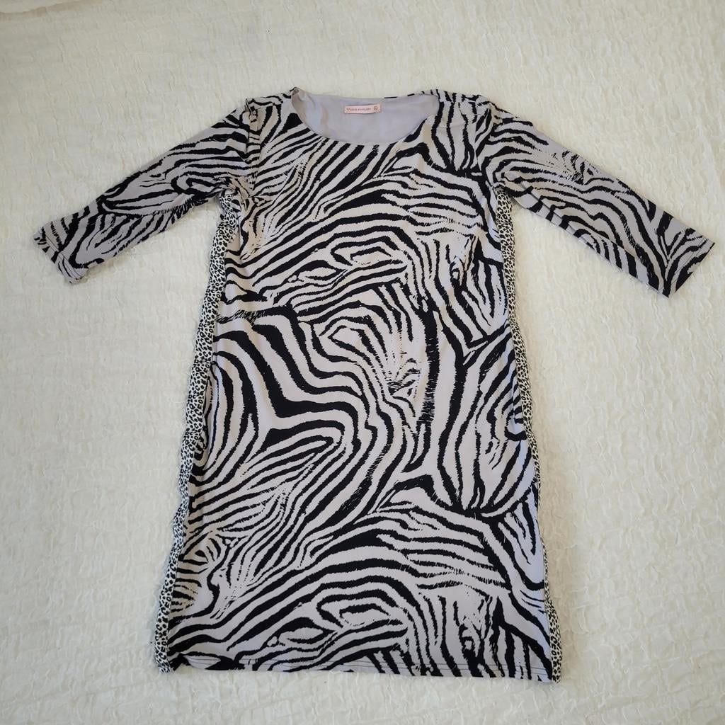Studio Anneloes jurk zebrastrepen XL travel stof zwart wit, Studio Anneloes, Zwart, Maat 46/48 (XL) of groter, Ophalen of Verzenden
