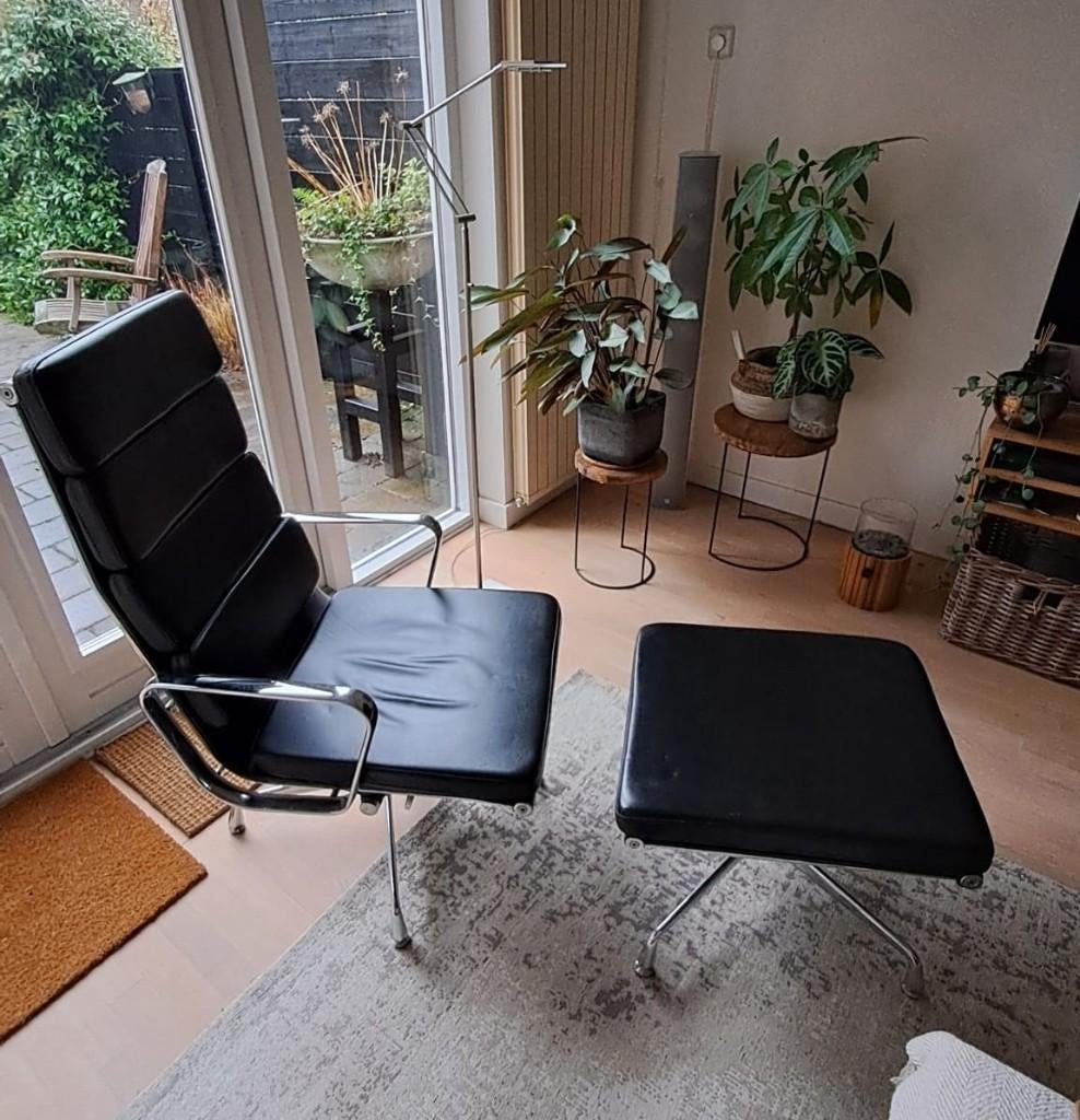 fauteuil met hocker, Ophalen, Gebruikt, 75 tot 100 cm, Leer