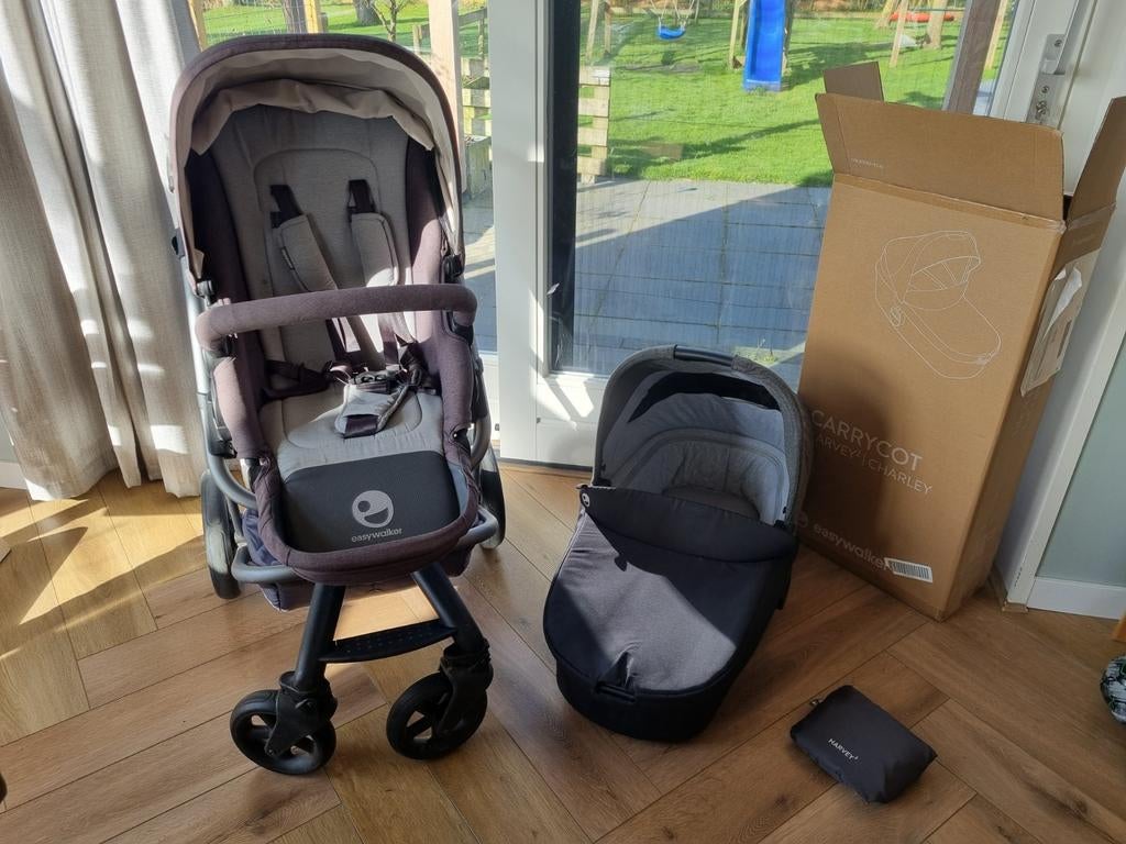 Combiwagen Easywalker Harvey (met Harvey 2 reiswieg), Gebruikt, Verstelbare duwstang, Combiwagen, Ophalen