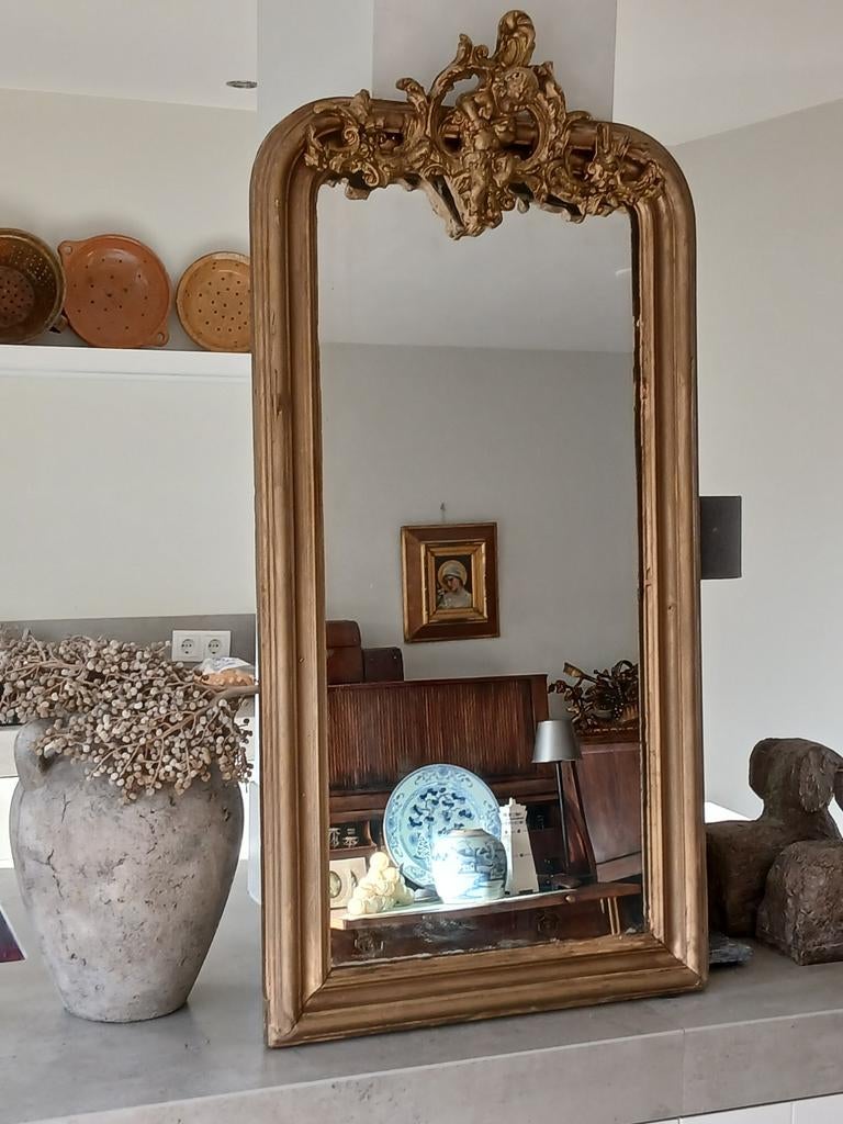 Diverse Antieke Franse Kuifspiegels, Antiek en Kunst, Ophalen, Rechthoekig, Minder dan 50 cm