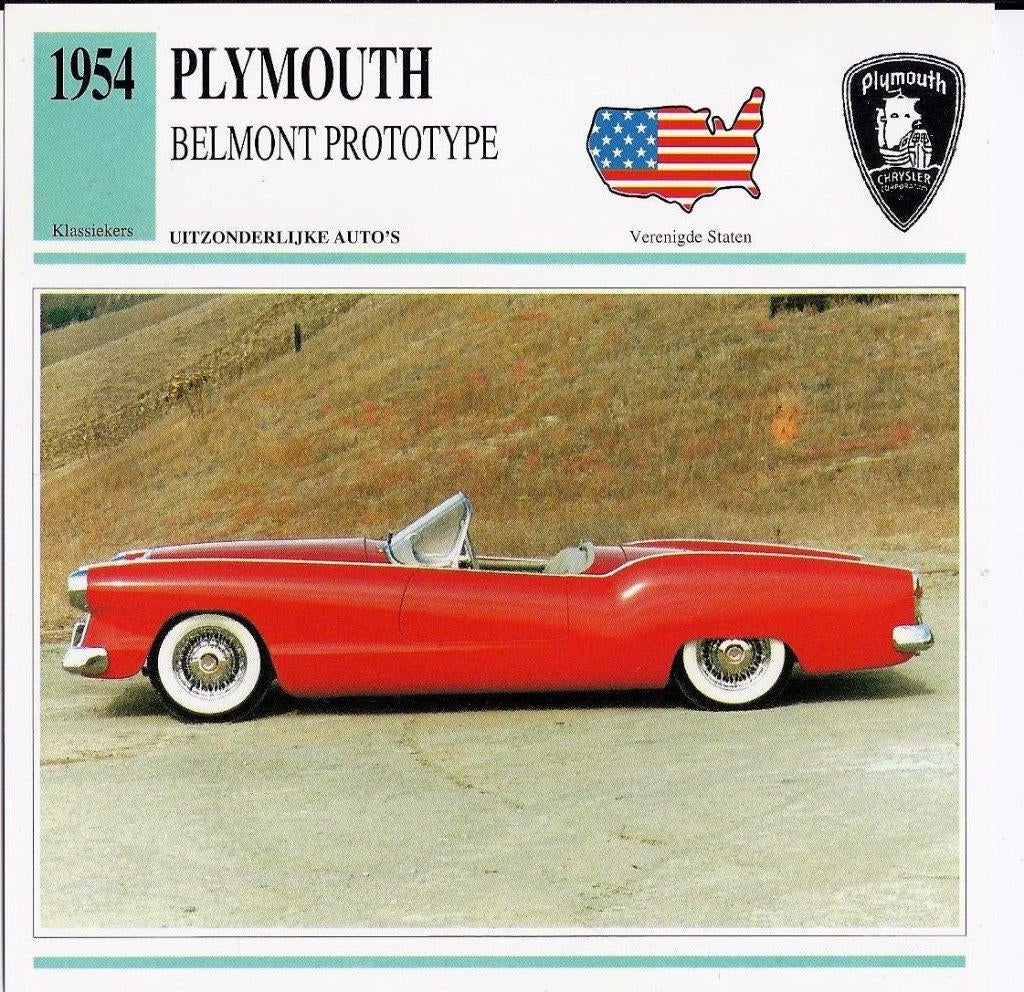 V2 autokaart plymouth belmont prototype, Verzenden, Zo goed als nieuw, Auto's