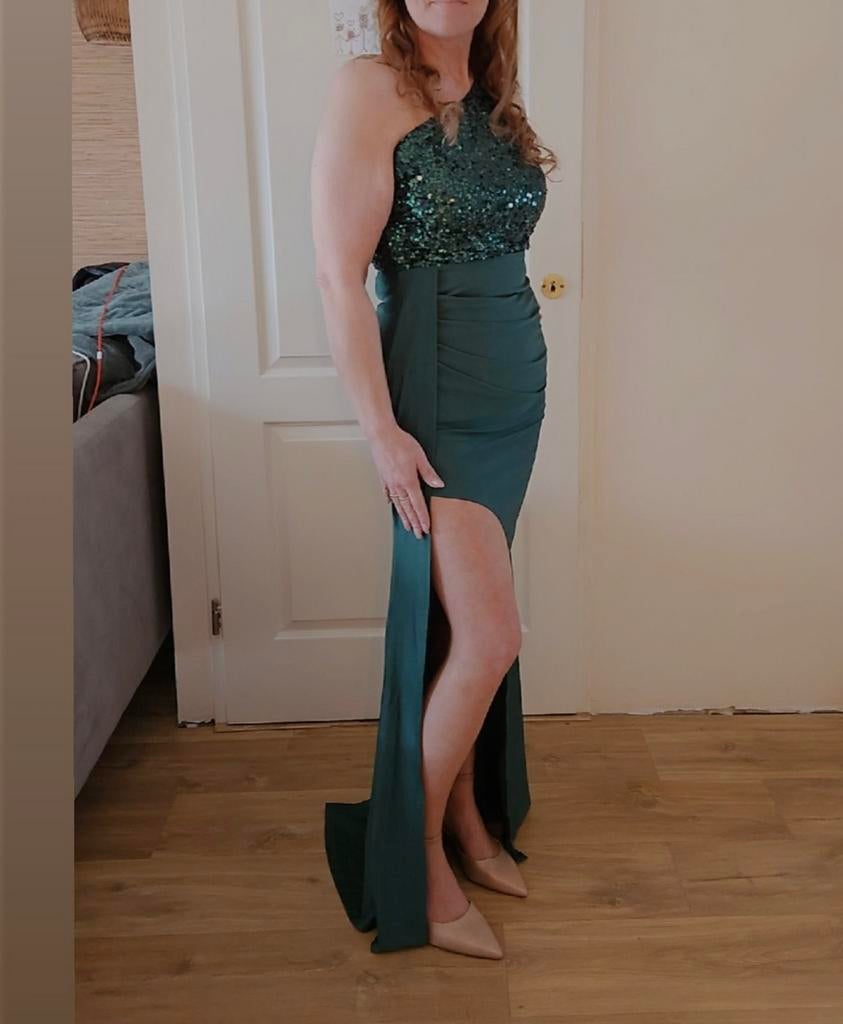 Gala jurk mt S, Galajurk, Ophalen of Verzenden, Maat 36 (S), Groen