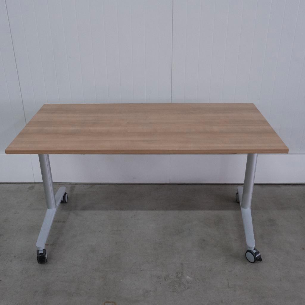 Verrijdbare klaptafel, 140x80cm, Havanna blad, Grijs BR103, Gebruikt, -, Verzenden, -