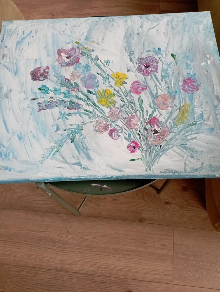 Schilderij met bloemen, Antiek en Kunst, Ophalen of Verzenden